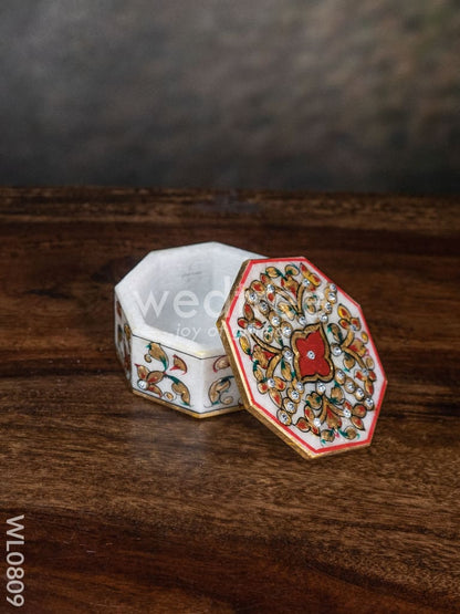 Marble hand painted octagen box - WL0809
