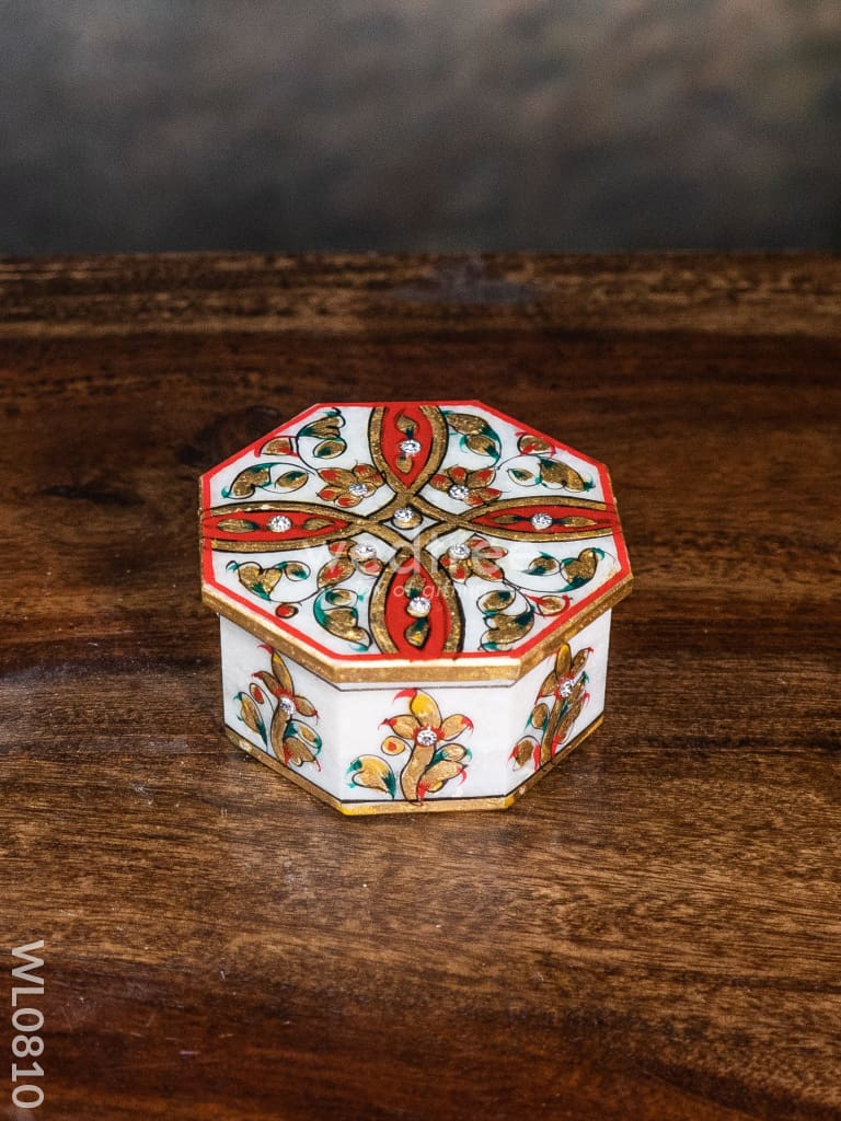 Marble hand painted octagen box - WL0810