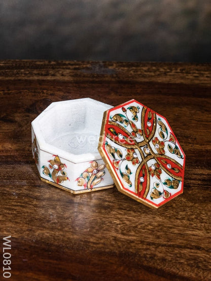 Marble hand painted octagen box - WL0810