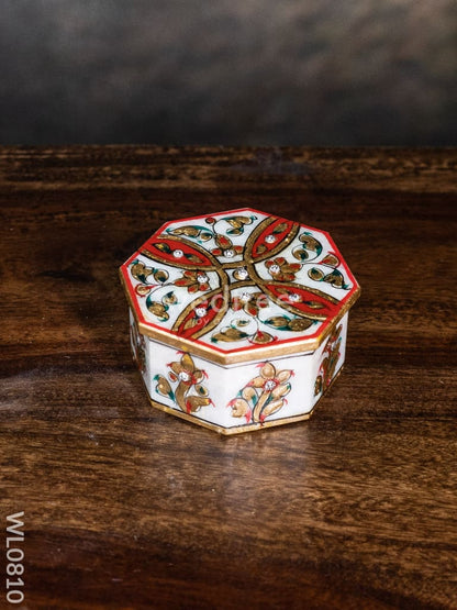 Marble hand painted octagen box - WL0810