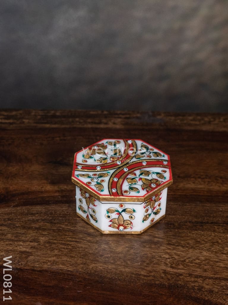 Marble hand painted octagen box - WL0811
