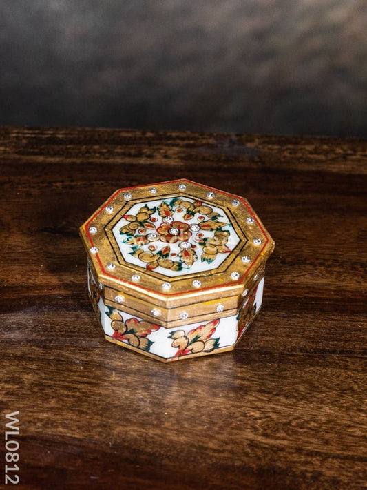 Marble hand painted octagen box - WL0812