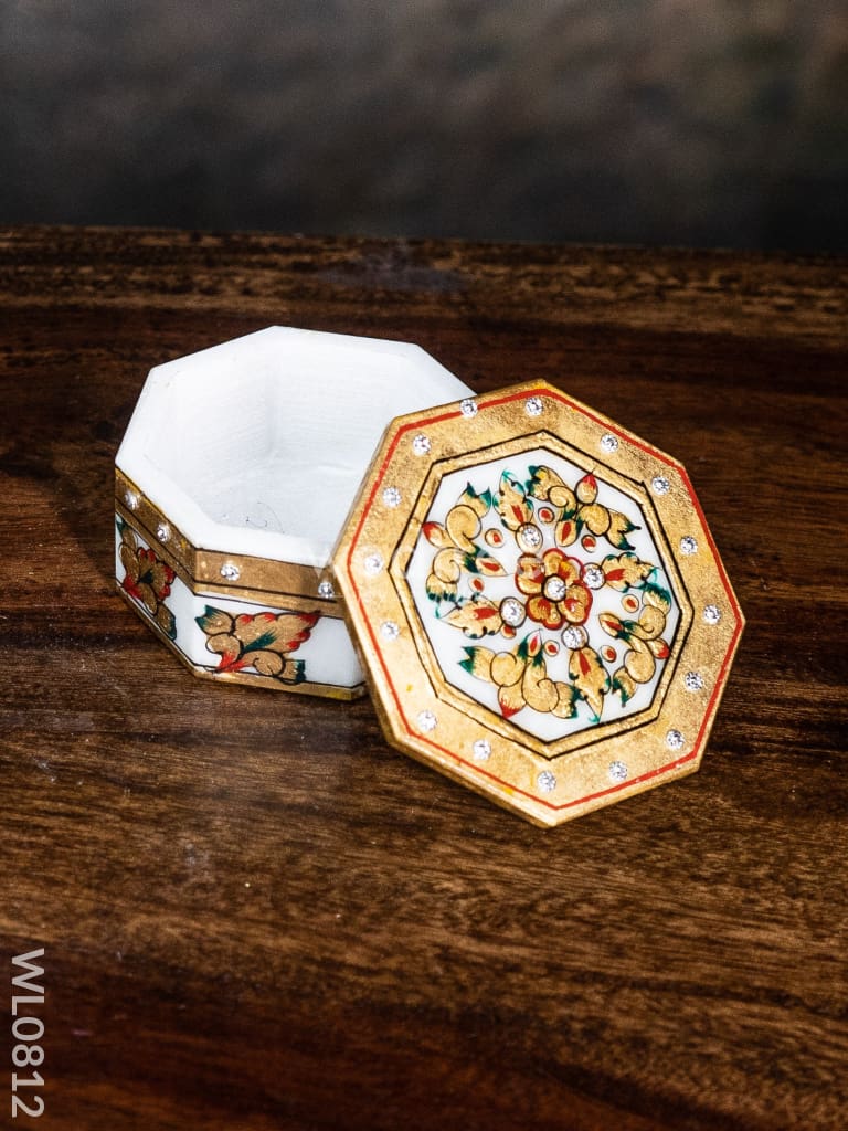 Marble hand painted octagen box - WL0812