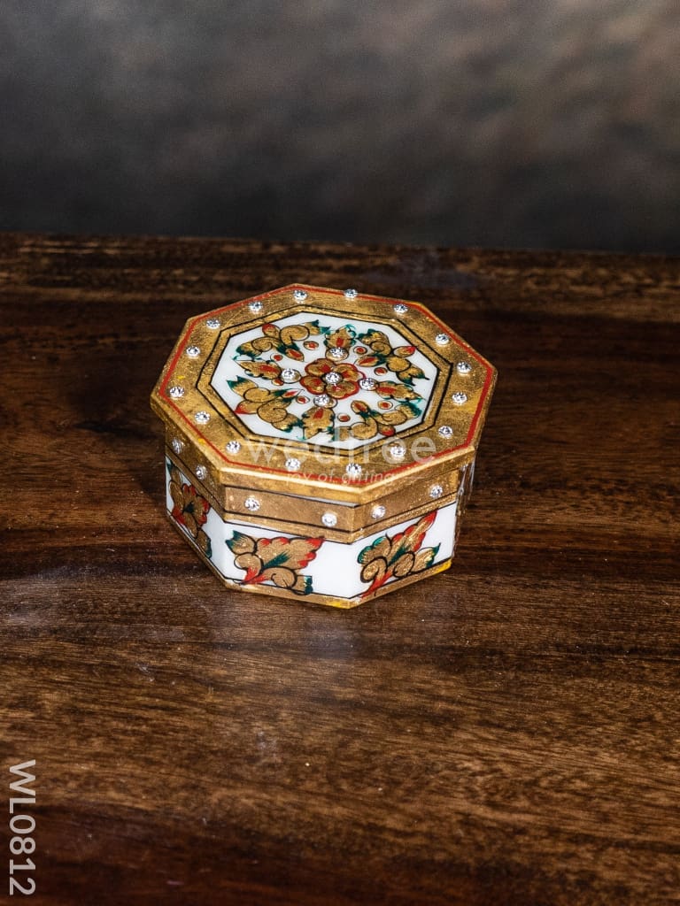 Marble hand painted octagen box - WL0812