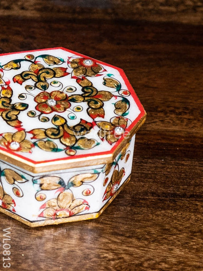 Marble hand painted octagen box - WL0813