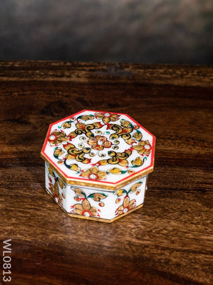 Marble hand painted octagen box - WL0813