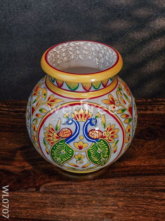 Marble hand painted pot - WL0707