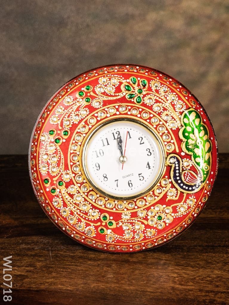 Marble hand painted round clock - WL0718