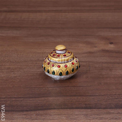 Marble Kumkum Holder - W3463