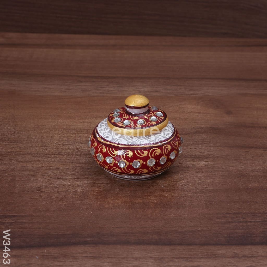 Marble Kumkum Holder - W3463