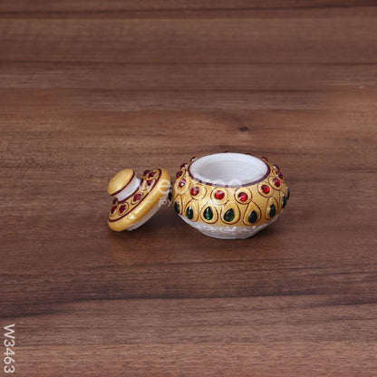 Marble Kumkum Holder - W3463