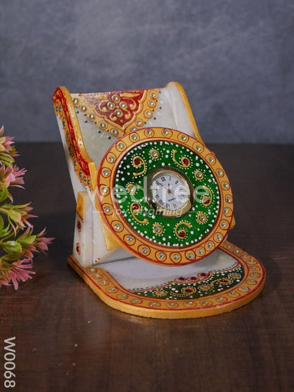 Marble Mobile Holder With Clock - W0068