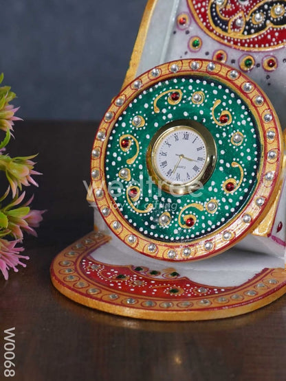Marble Mobile Holder With Clock - W0068