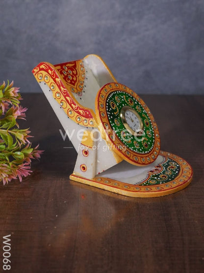 Marble Mobile Holder With Clock - W0068