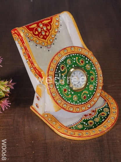 Marble Mobile Holder With Clock - W0068