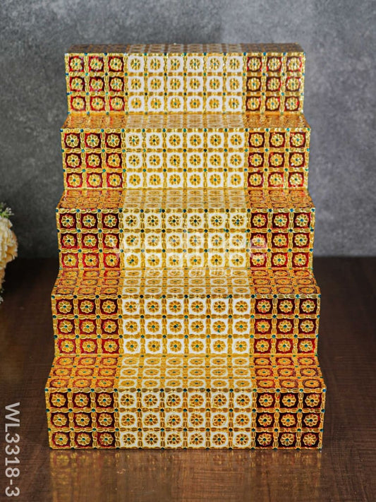 Maroon & Sandal 5 Step Meenakari Golu Stand - WL3318-3