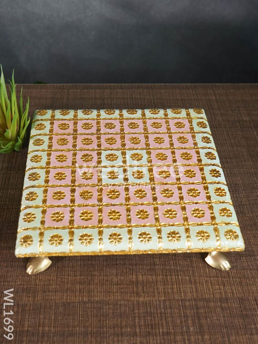 Meenakari Floral Manai with Pastel Prints - 8inch - WL1699