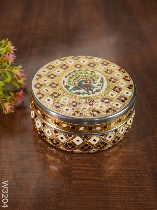 Meenakari Box - Peacock Design Medium - W3204