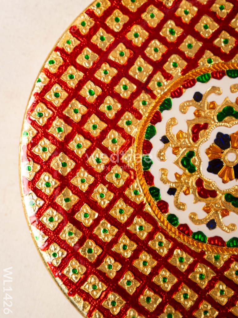 Meenakari Dabba - 10.5 inch (Red) - WL1426