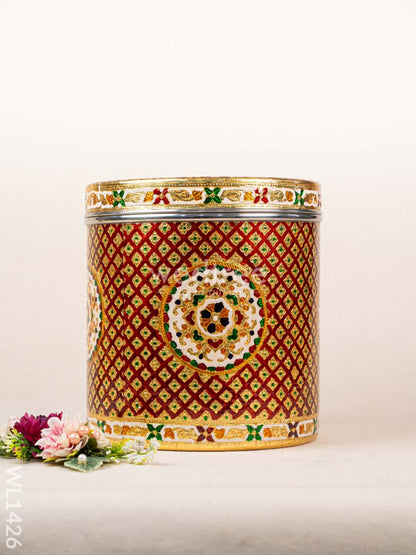 Meenakari Dabba - 10.5 inch (Red) - WL1426