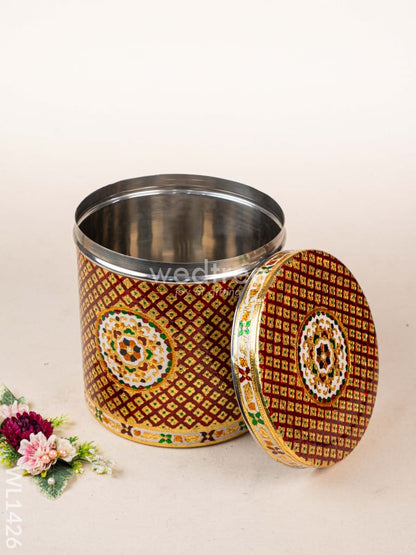 Meenakari Dabba - 10.5 inch (Red) - WL1426
