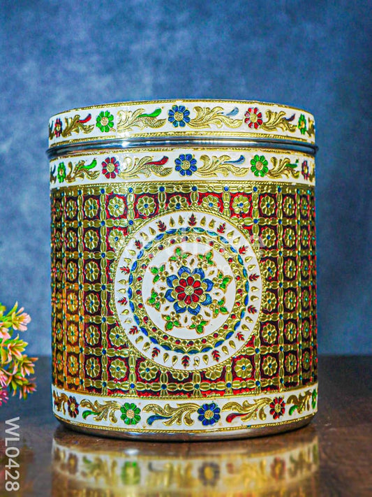 Meenakari Dabba 10 Inch - WL0428