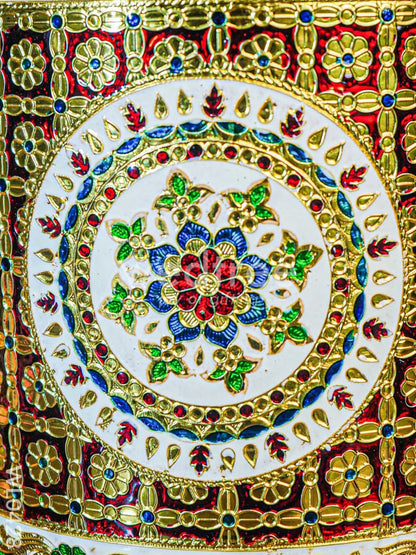 Meenakari Dabba 10 Inch - WL0428