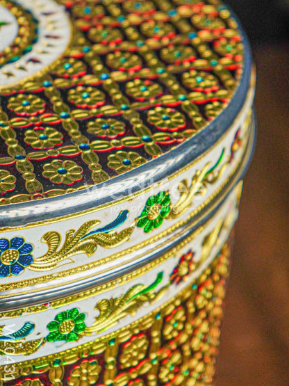 Meenakari Dabba 12 inch  - WL0431