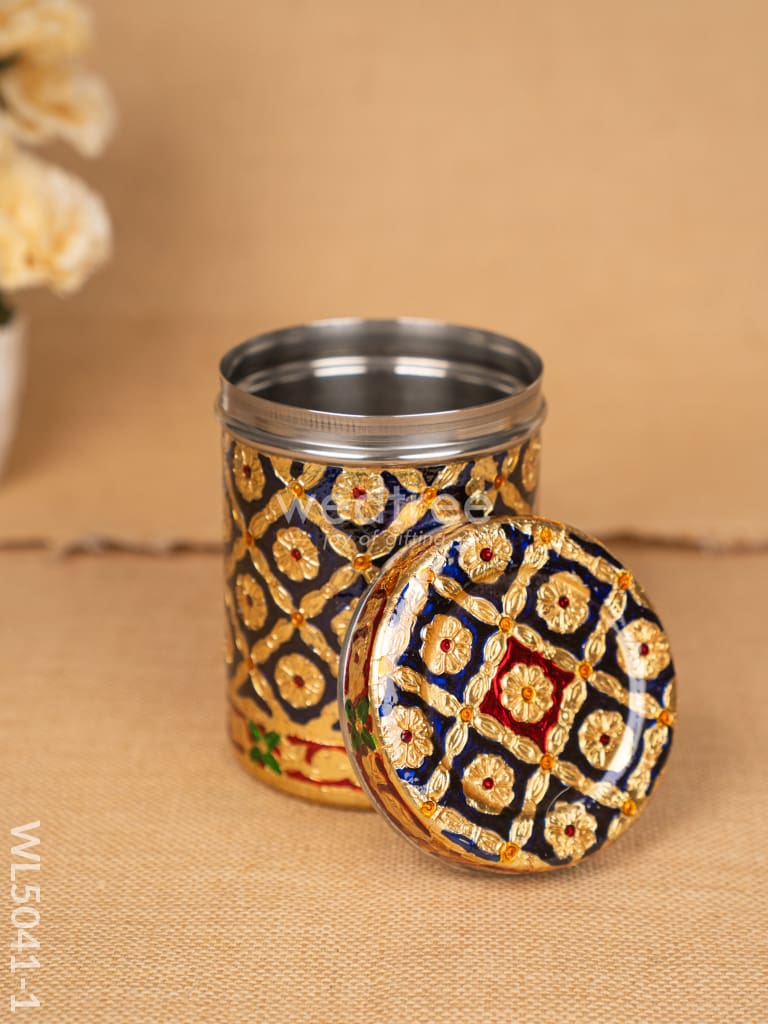 Meenakari Dabba - 6 inch - Blue - WL5041-1