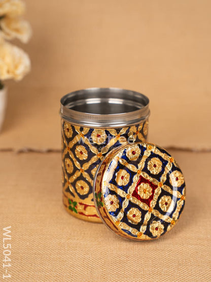 Meenakari Dabba - 6 inch - Blue - WL5041-1