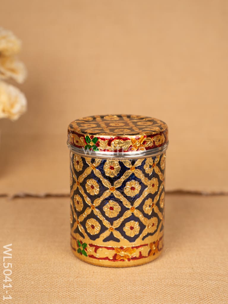 Meenakari Dabba - 6 inch - Blue - WL5041-1