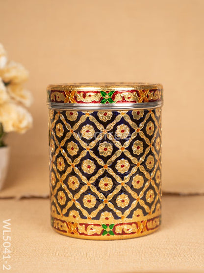 Meenakari Dabba - 7 inch - Blue - WL5041-2