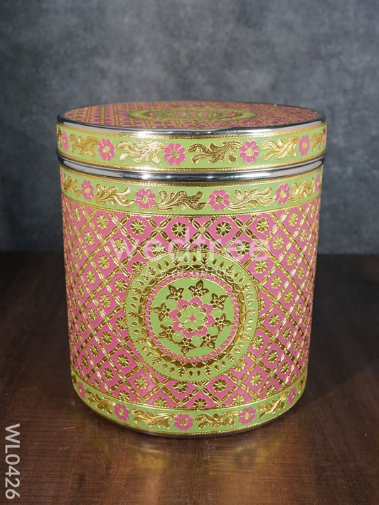 Meenakari Dabba - 11 inch - Red - WL0426