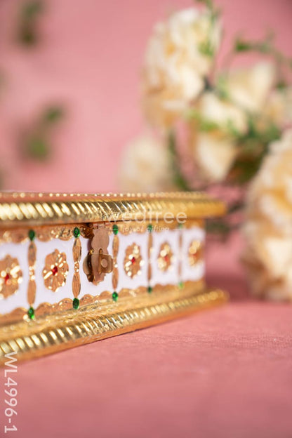 Meenakari Dry Fruit Box - Gold - WL4996-1