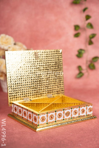 Meenakari Dry Fruit Box - Gold - WL4996-1