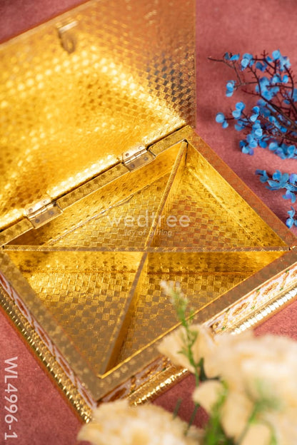 Meenakari Dry Fruit Box - Gold - WL4996-1