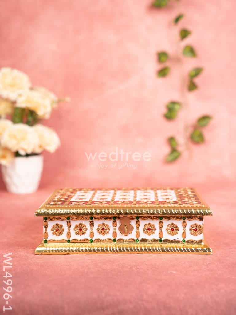 Meenakari Dry Fruit Box - Gold - WL4996-1