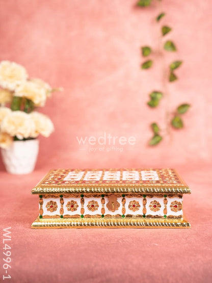 Meenakari Dry Fruit Box - Gold - WL4996-1