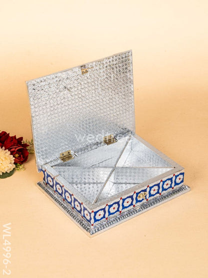 Meenakari Dry Fruit Box - Silver - WL4996-2