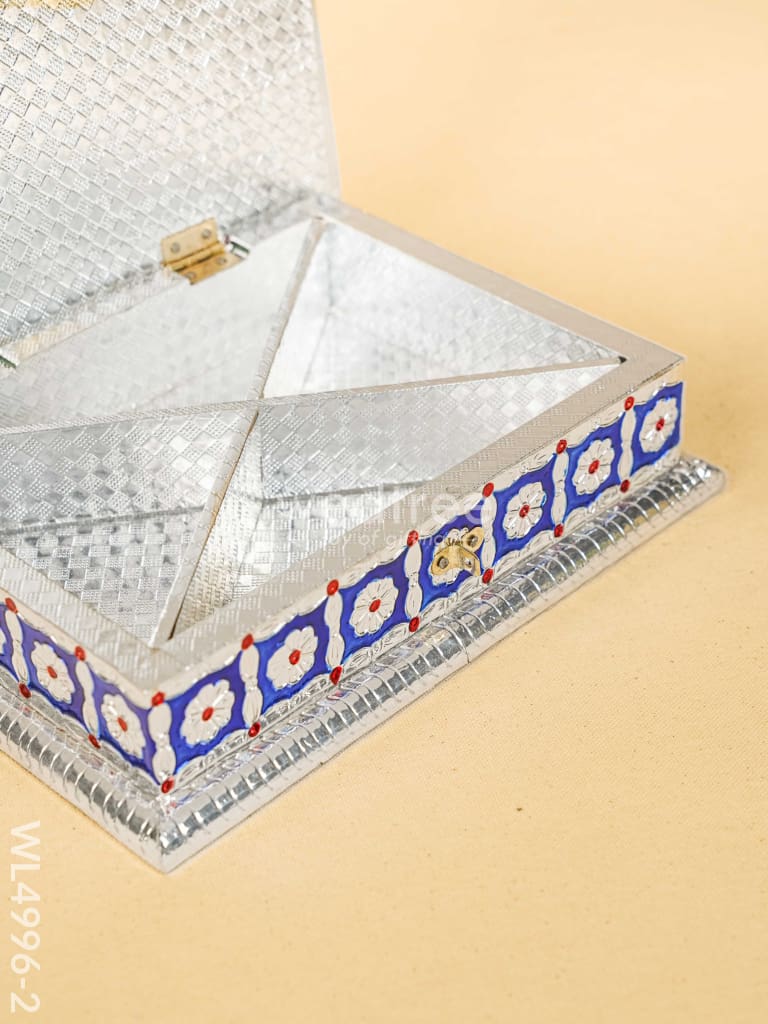 Meenakari Dry Fruit Box - Silver - WL4996-2