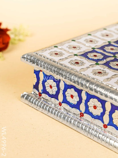 Meenakari Dry Fruit Box - Silver - WL4996-2