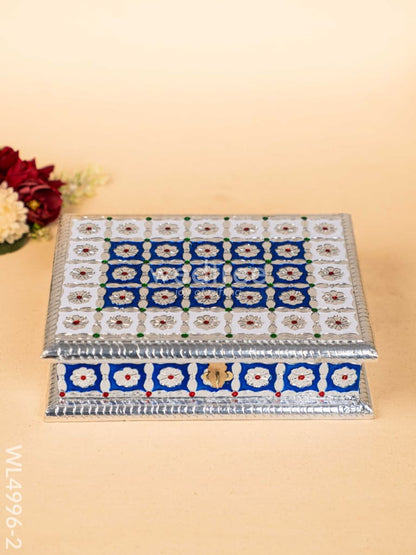 Meenakari Dry Fruit Box - Silver - WL4996-2