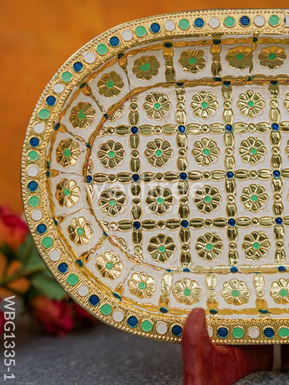 Meenakari Floral Oval Plate - WBG1335