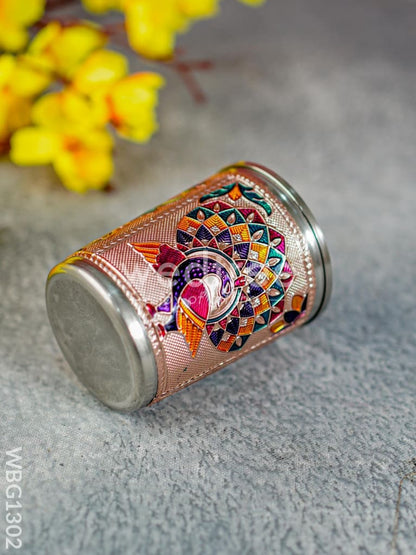Meenakari Glass - Peacock Design - Copper Finish - WBG1302