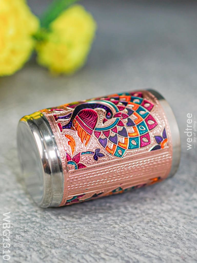 Meenakari Glass - Peacock Design Copper Finish Wbg1310 Utensils