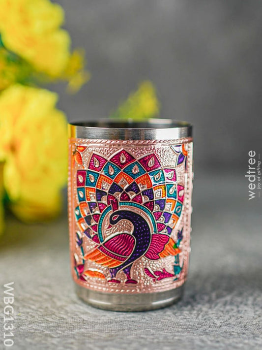 Meenakari Glass - Peacock Design Copper Finish Wbg1310 Utensils