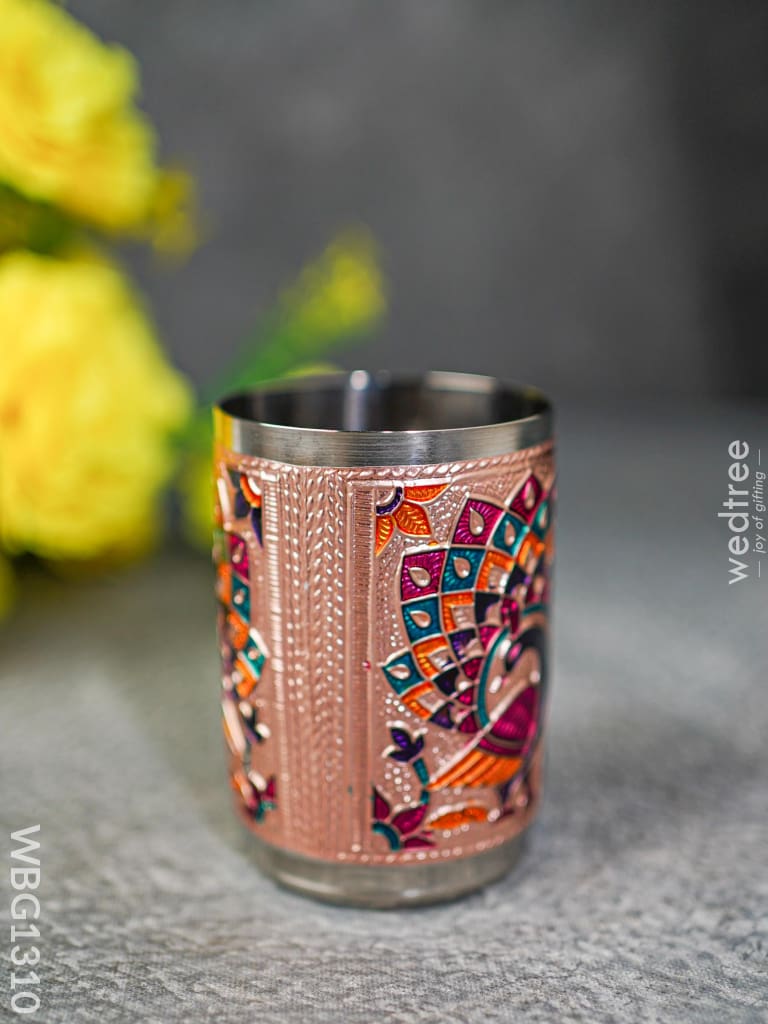 Meenakari Glass - Peacock Design Copper Finish Wbg1310 Utensils