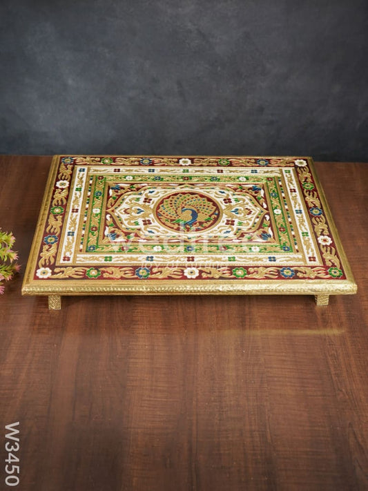 Meenakari Golden Manai - 21 inch x 15 inch - W3450