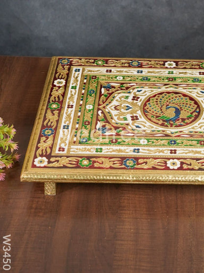 Meenakari Golden Manai - 21 inch x 15 inch - W3450