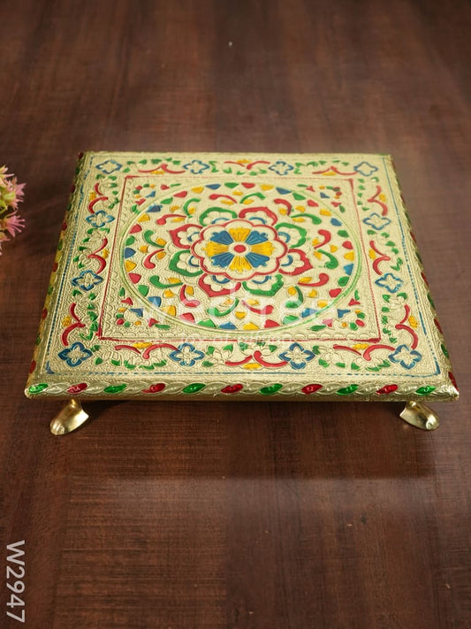 Meenakari Floral Square Manai - 10inch - W2947